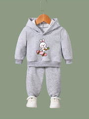 OERYUI Skate Bunny Hooded Pullover Pants Set - Sports Spring Fall Gift