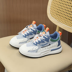 Boy's Chunky Lace Up Soft Sole Sneakers for Outdoor Activities