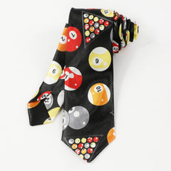 Men's Funny Billiards Pattern Tie Daily Neckties