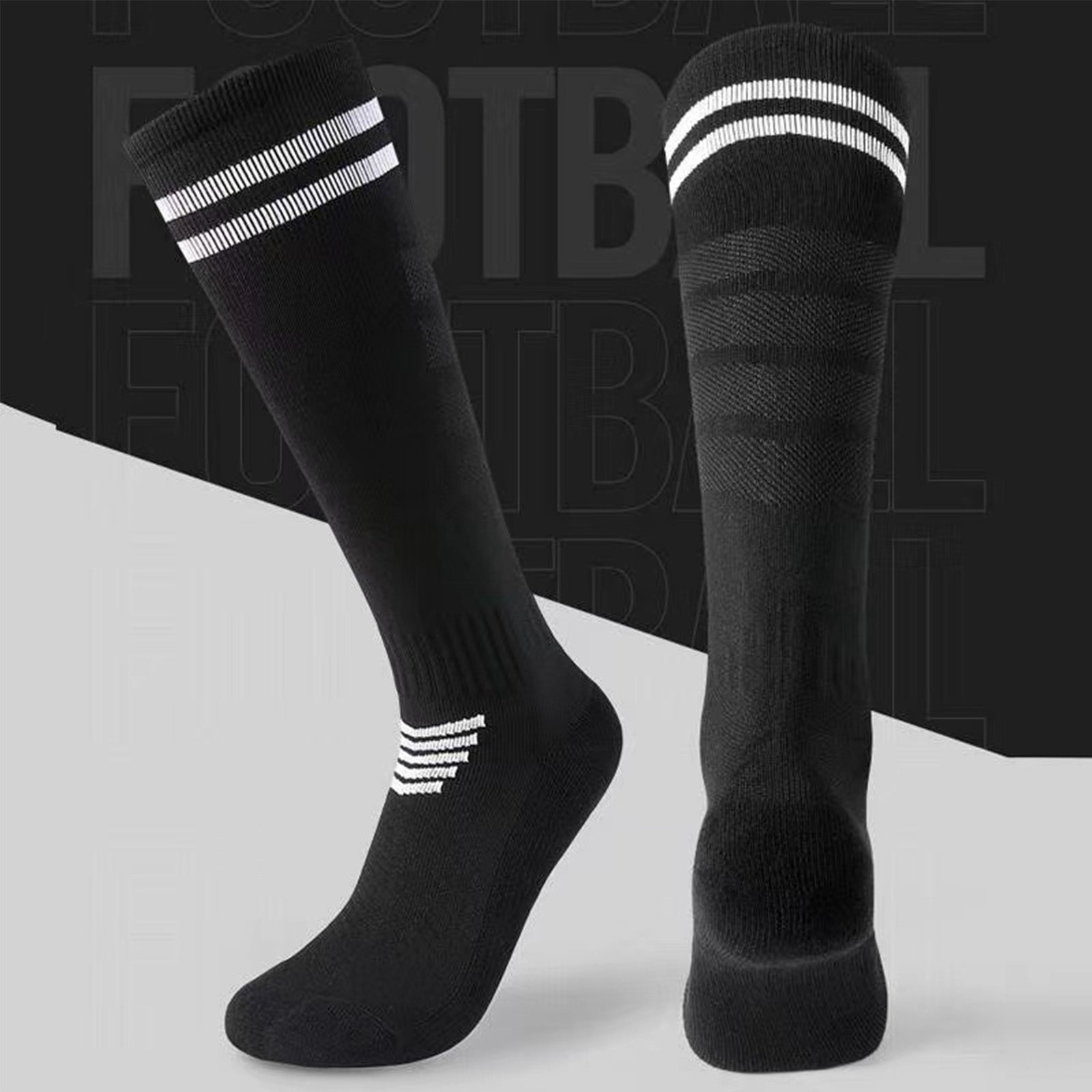 Breathable Anti Slip Soccer Socks with Thick Towel Bottom - Size US 6-10