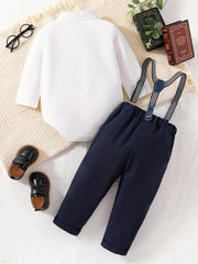 Baby Boy Clothes Suit Toddler Gentleman Outfits Formal Dress Shirt Bowtie