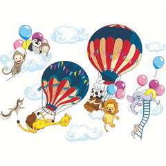 2pcs Animal Hot Air Balloon Wall Stickers Home Decoration