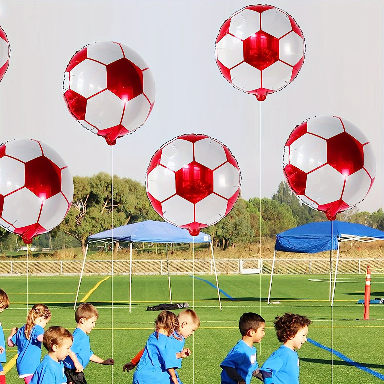 6pcs Football Theme Foil Balloons Birthday Party Sports Games Supplies