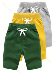 3pcs Boys Casual Shorts Soft Comfortable Breathable For Summer Kids Clothes