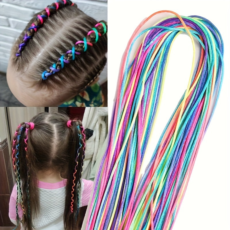 10pcs Colorful Hair Ties Woven Hair Styling Accessories For Kids