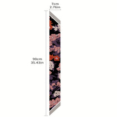 Brown Flower Print Skinny Scarf Vintage Silky Long Ribbon Neckerchief