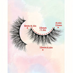 3 Pairs Fluffy 3D False Eyelashes Natural Look Wispy Reusable Lashes