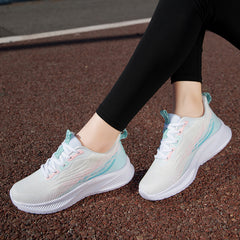 Women's Lightweight Casual Sneakers Flying Woven Lace-up Shoes