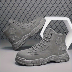 Men's High Top Hiking Boots Non Slip Lace Up Durable Outdoor Shoes