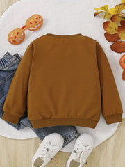Cute Pumpkin Print Sweatshirt for Toddlers - Fall Top