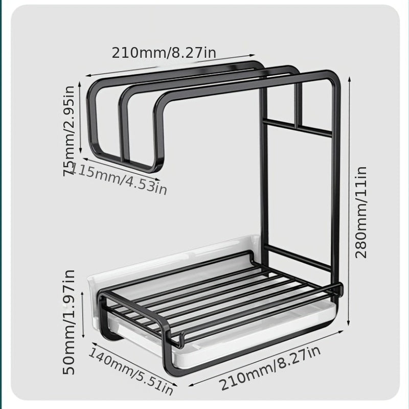 Kitchen Sponge Drain Rack Wall Mounted Storage Rack