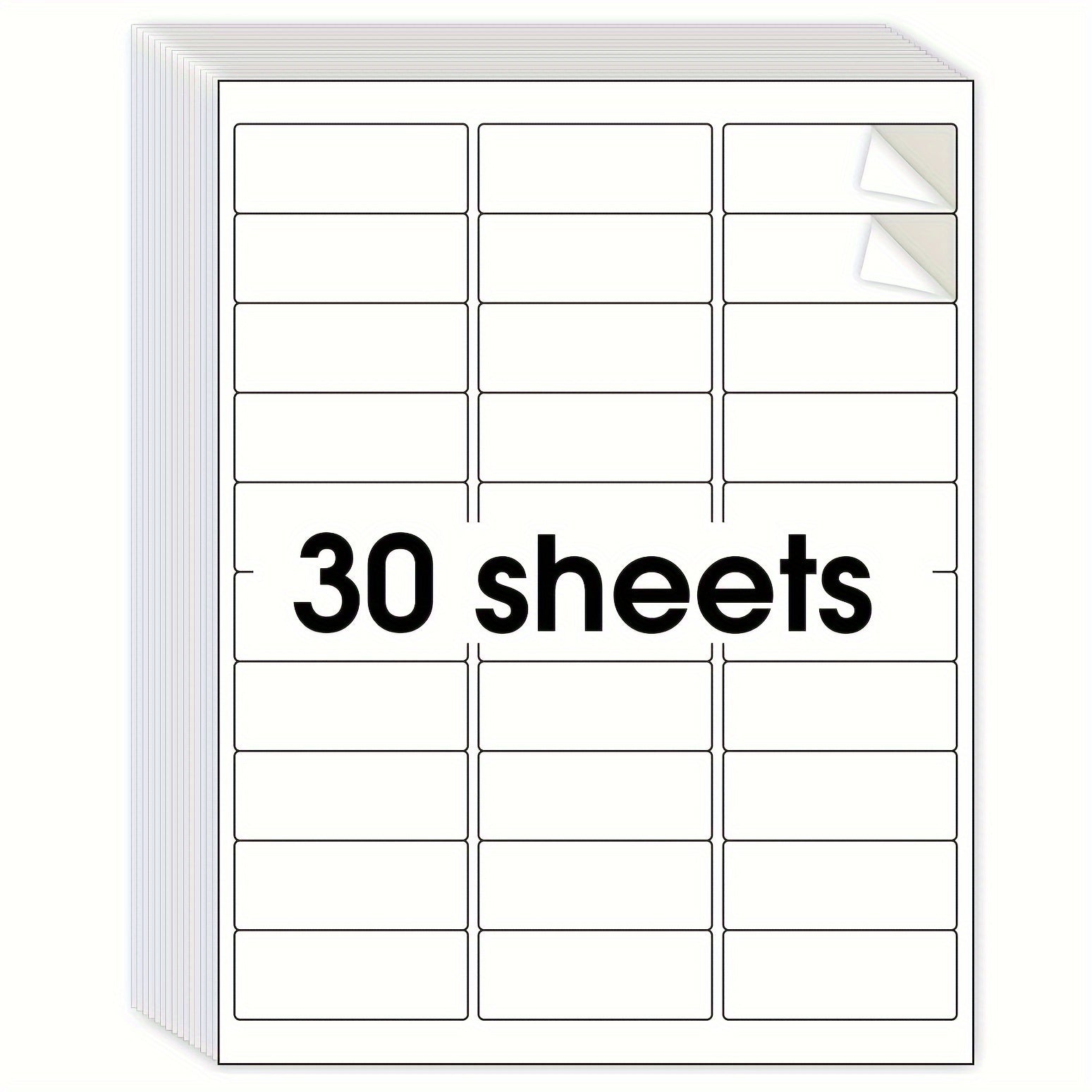 Self Adhesive Labels Pack of 900 Labels 1 x 2 5/8 (30 Sheets)