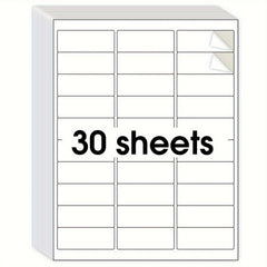 Self Adhesive Labels Pack of 900 Labels 1 x 2 5/8 (30 Sheets)