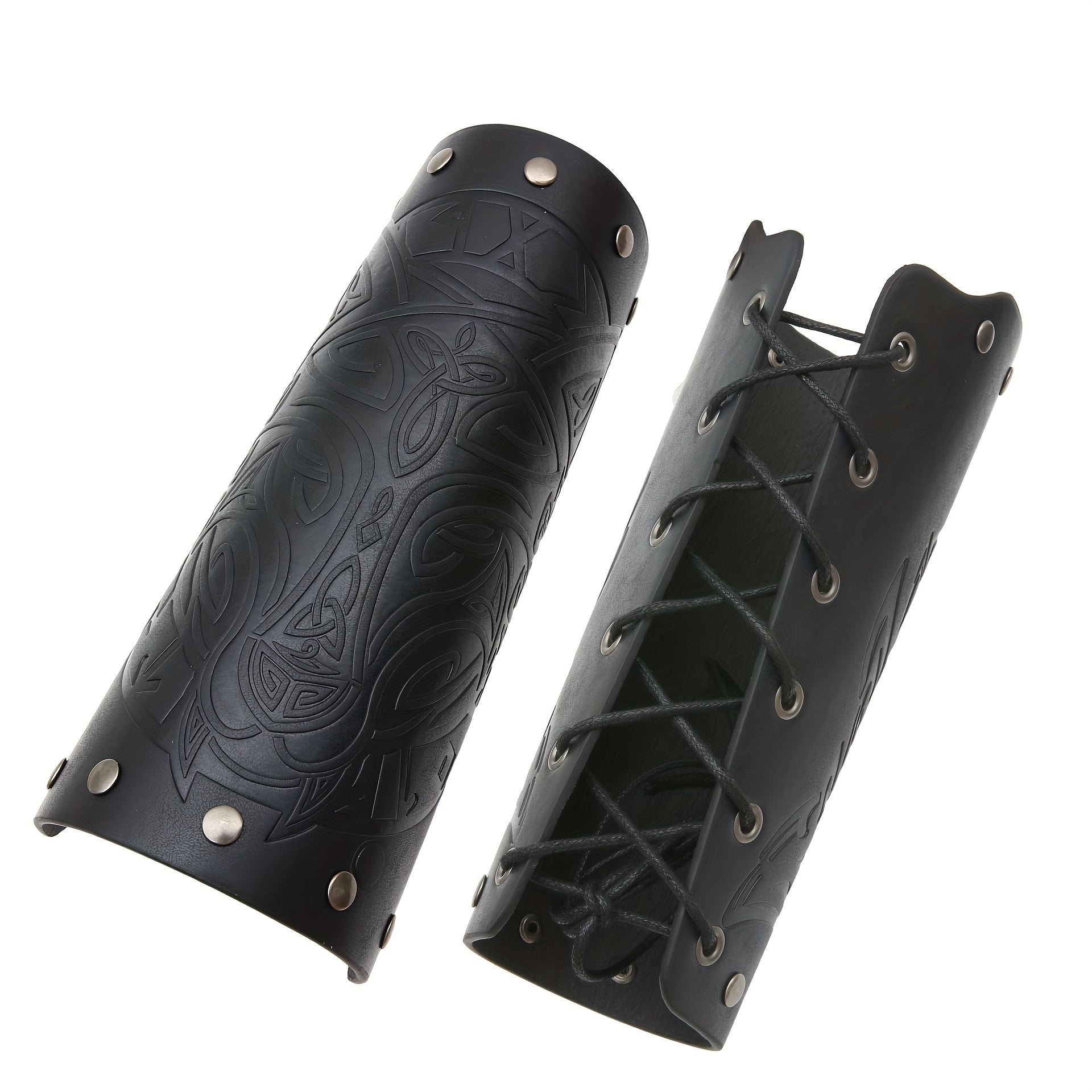 Embossed Vintage Wristband Knight Style Leather Stage Prop Wristband
