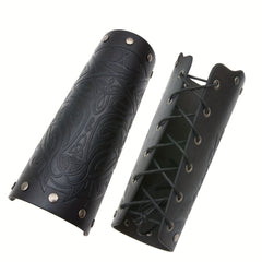 Embossed Vintage Wristband Knight Style Leather Stage Prop Wristband