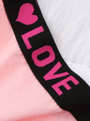 6pcs Letter Tape Bikini Panties Soft & Colorblock Low Waist Intimates Panties