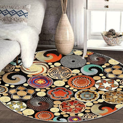 Abstract Modern Round Rug For Living Room Bedroom Kitchen