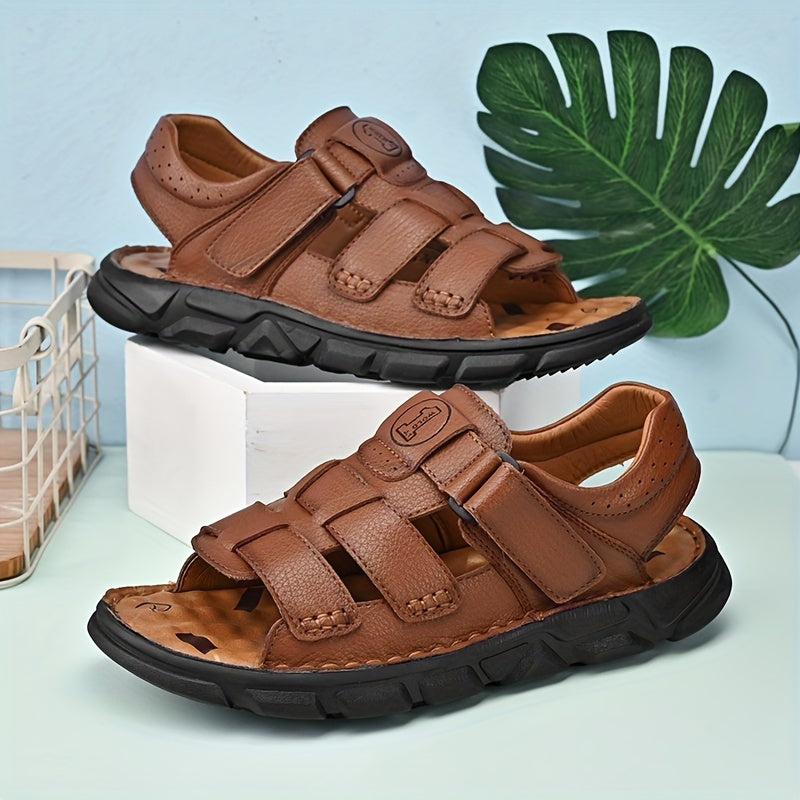 Men's Lightweight Open Toe Strap Sandals Soft Sole Anti skid Beach Sandals