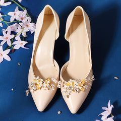 Crystal Faux Pearl Shoe Clips for Wedding Bride 1 Pair