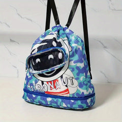 Waterproof Swimming Bag Beach Backpack Kids Dry Wet Storage Cartoon Astronaut