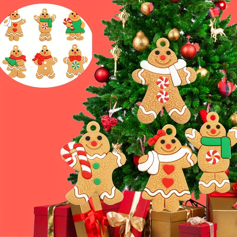 12pcs Gingerbread Man Ornaments Xmas Tree Hanging Pendant Christmas Decorations