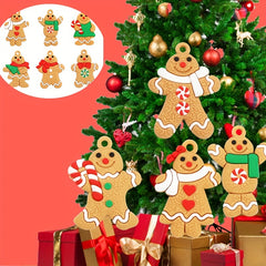 12pcs Gingerbread Man Ornaments Xmas Tree Hanging Pendant Christmas Decorations