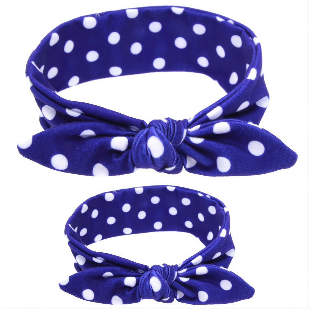 2pcs Parent-child Headband Classic Lattice Rabbit Ear Hair Band Set