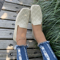 Women's Geometric Braided Flat Shoes Slip On Soft Sole Casual Outdoor Shoes