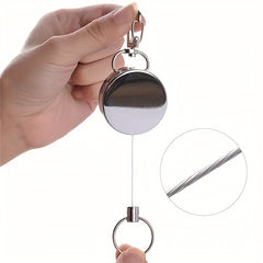 2pcs Retractable Keyring Wire Rope Portable Sports Keychain