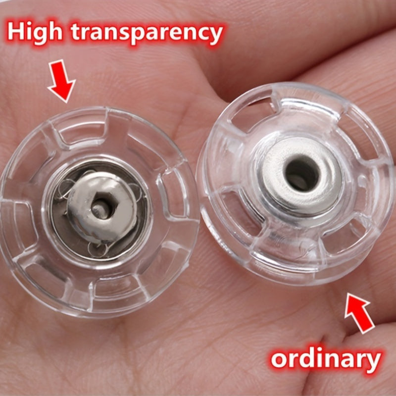 20 Pairs Transparent Invisible Plastic Buttons for Jackets Sweaters Shirts