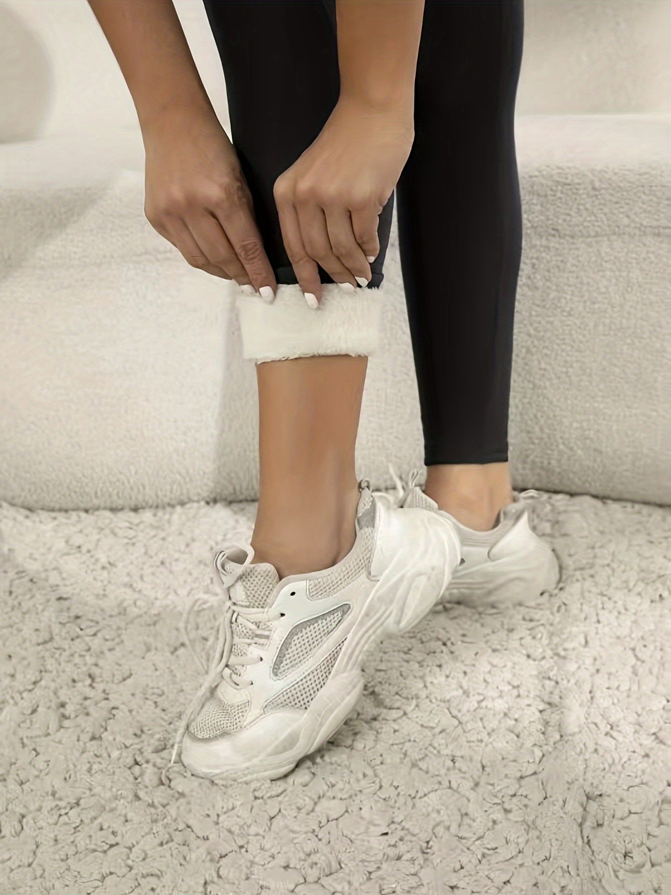Fleece Lined Sports Leggings Women High Waist Thermal Yoga Pants