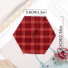 50pcs Hexagon Yarn dyed Fabric Patchwork Quilts Mixed Sewing Accessories