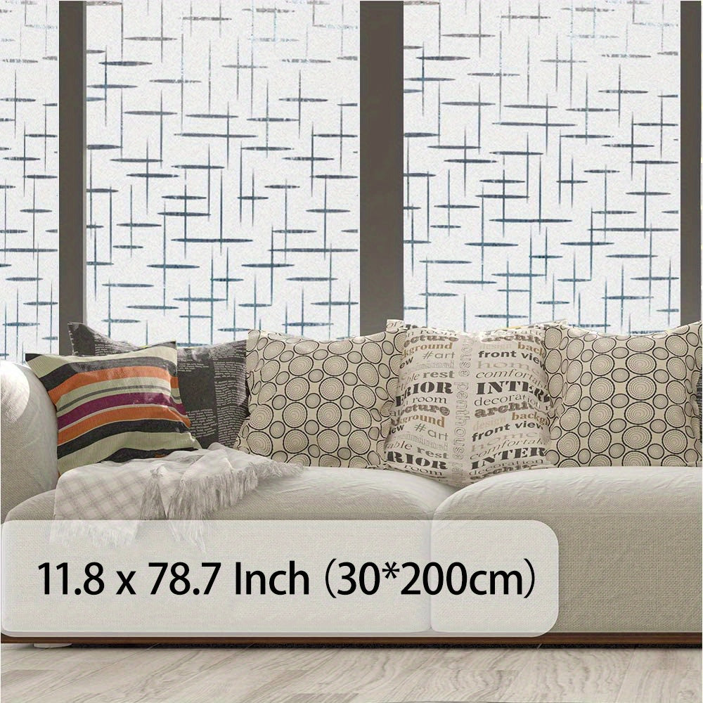 Non Adhesive Frosting Privacy Film for Glass Windows Cross Pattern