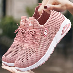 Thick Sole Shock Absorption Woven Shoes Lightweight Breathable Sneakers