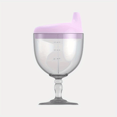Kids Wine Sippy Cup Plastic Glass Lid Baby Goblet Beverage Mug Milk Bottle