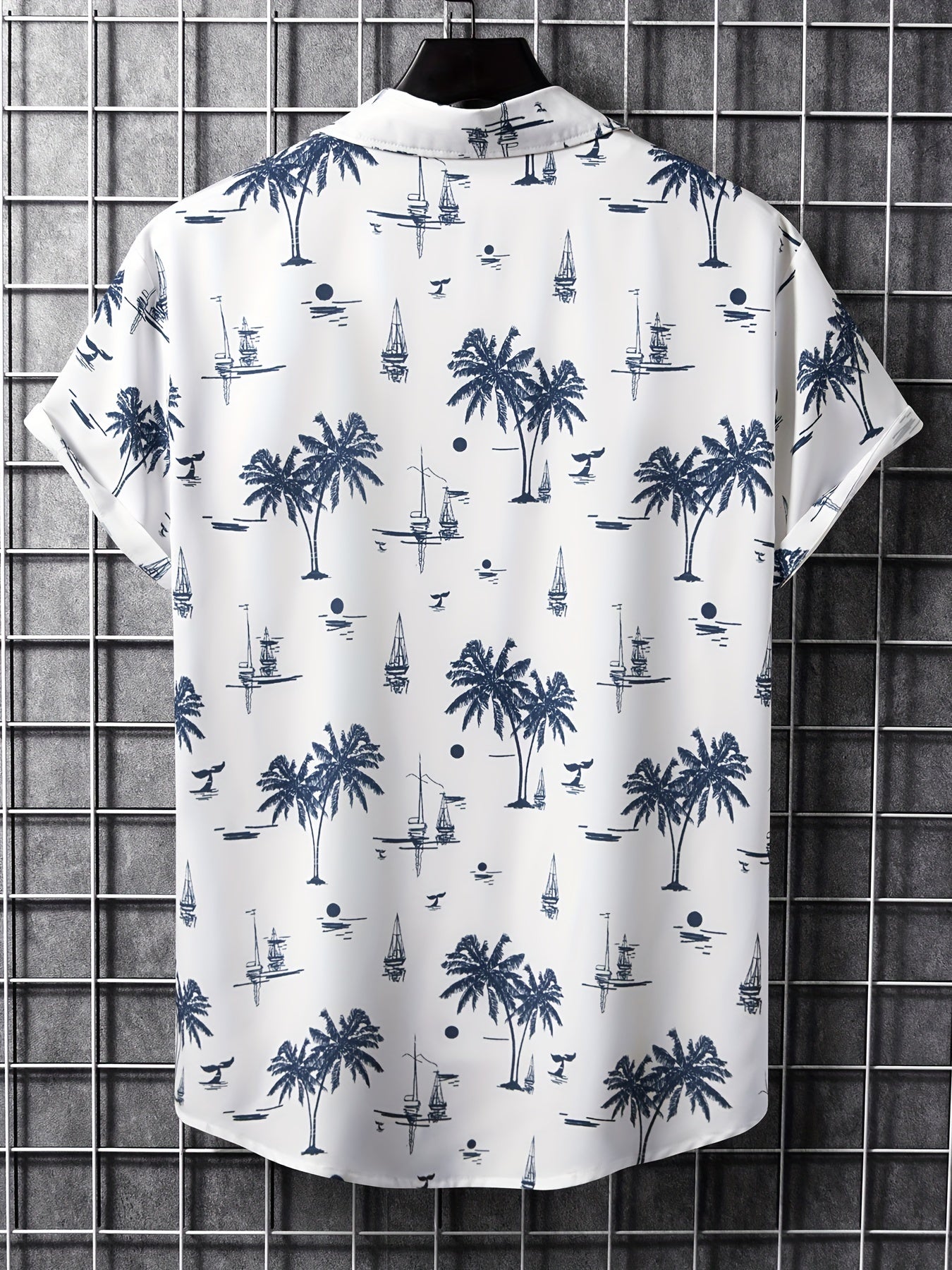 Men's Coconut Tree Hawaiian Shirt - Short Sleeve Button Up