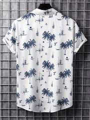 Men's Coconut Tree Hawaiian Shirt - Short Sleeve Button Up