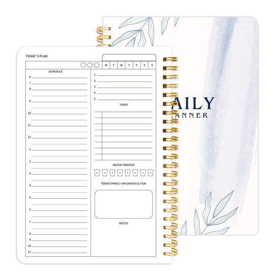 Work Daily Planner Notebook Agenda Undated Schedule 8.5x5 Inches