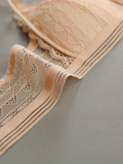 Lace Wireless Push Up Bra Comfy & Breathable Triangle Cups