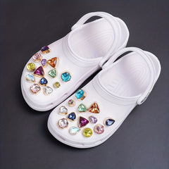 26 PCS Shoe Charms Buckles Colorful Crystal Diamond Rhinestones Decoration