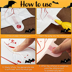 2pcs 4D Halloween Balloons Eyes Skull Ghost Eyes Horror Party Supplies