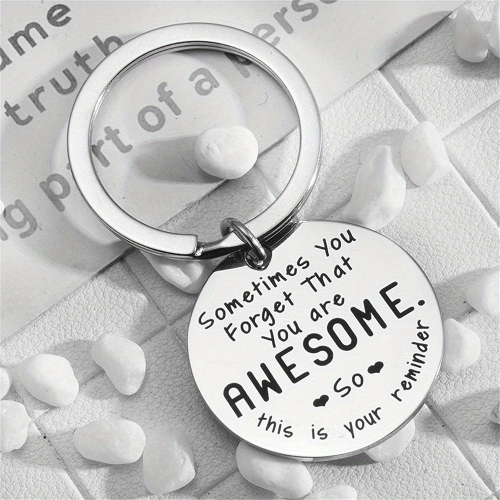 Motivational Keychain Gift with 'You Are Awesome' Message