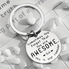 Motivational Keychain Gift with 'You Are Awesome' Message