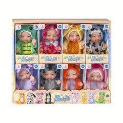 8pcs Mini Baby Doll Set 10 PVC Reborn Doll with Pajamas for 3+ Ideal Easter Gift