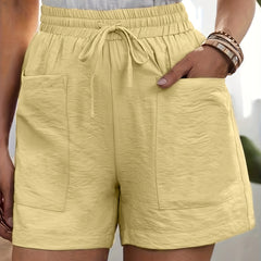 Dual Pockets Drawstring Shorts Women's Clothing