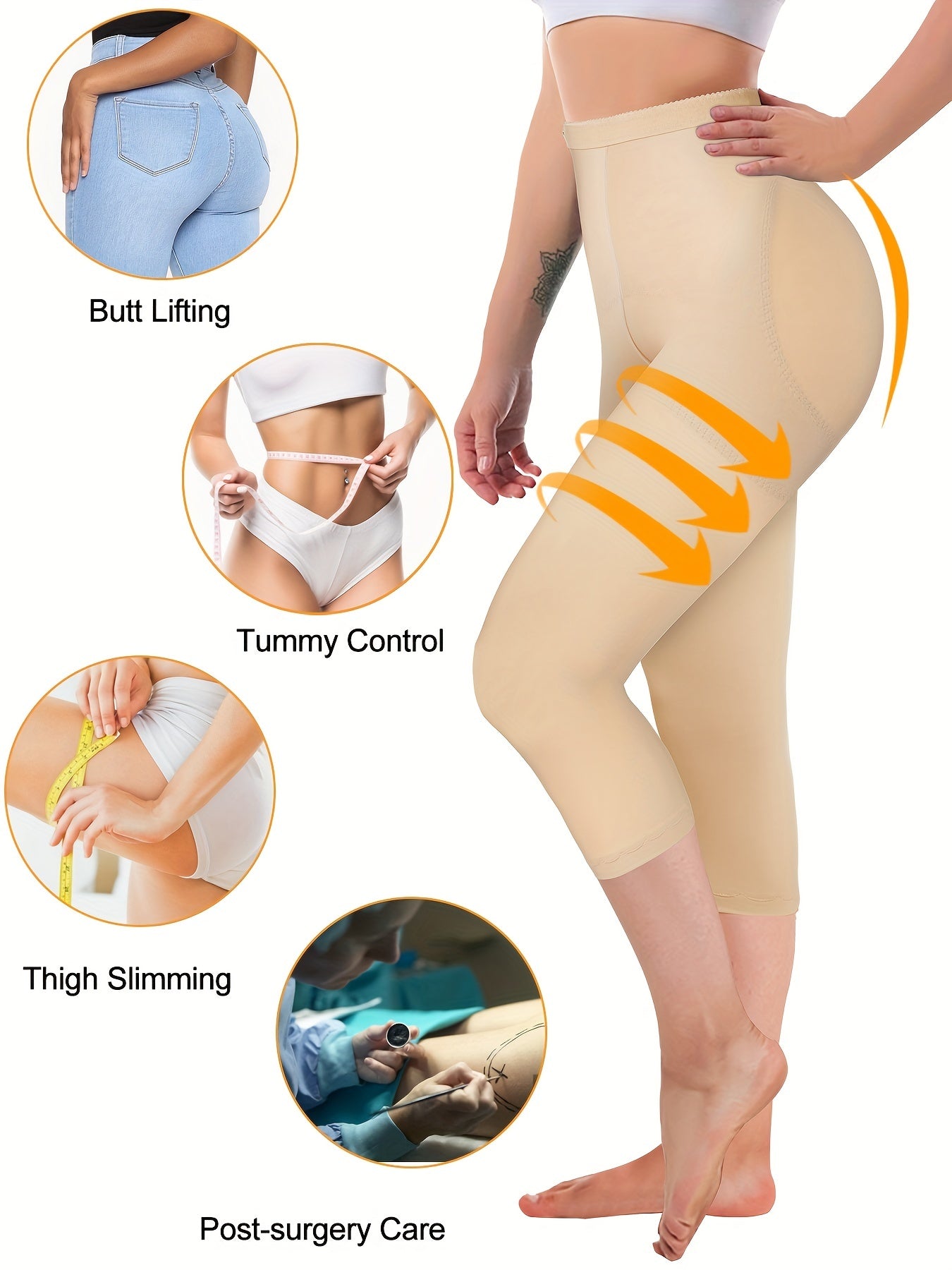 High Waist Capris Pants Tummy Control Butt Lifting Slim Underwear