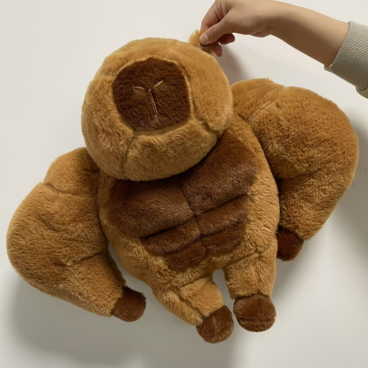Muscle Capybara Plush Toy 19.7in Dark Brown Stuffed Animal