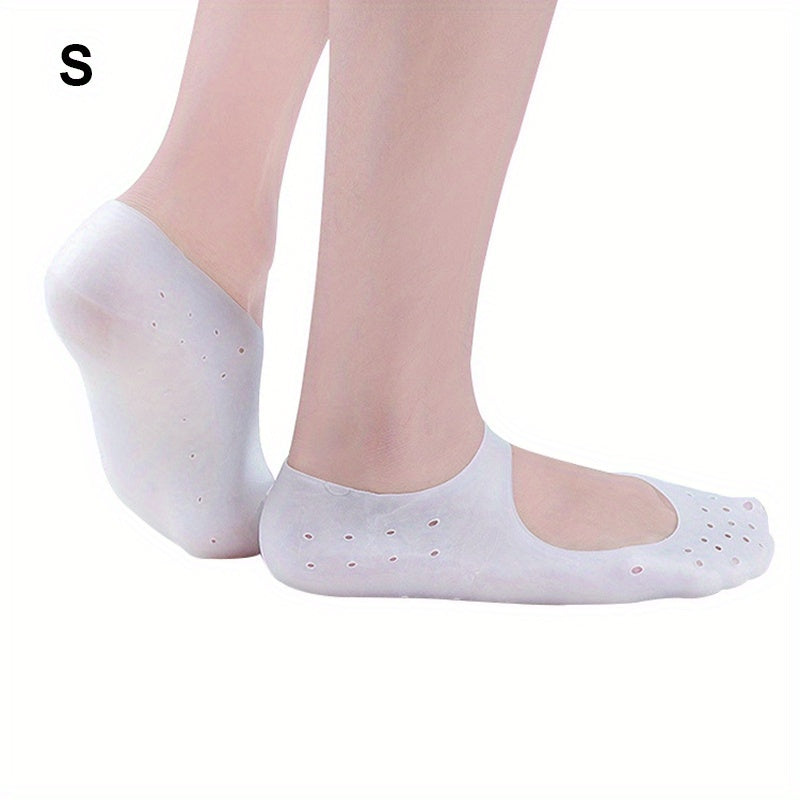 Silicone Moisturizing Socks for Dry Cracking Skin with Gel Heel
