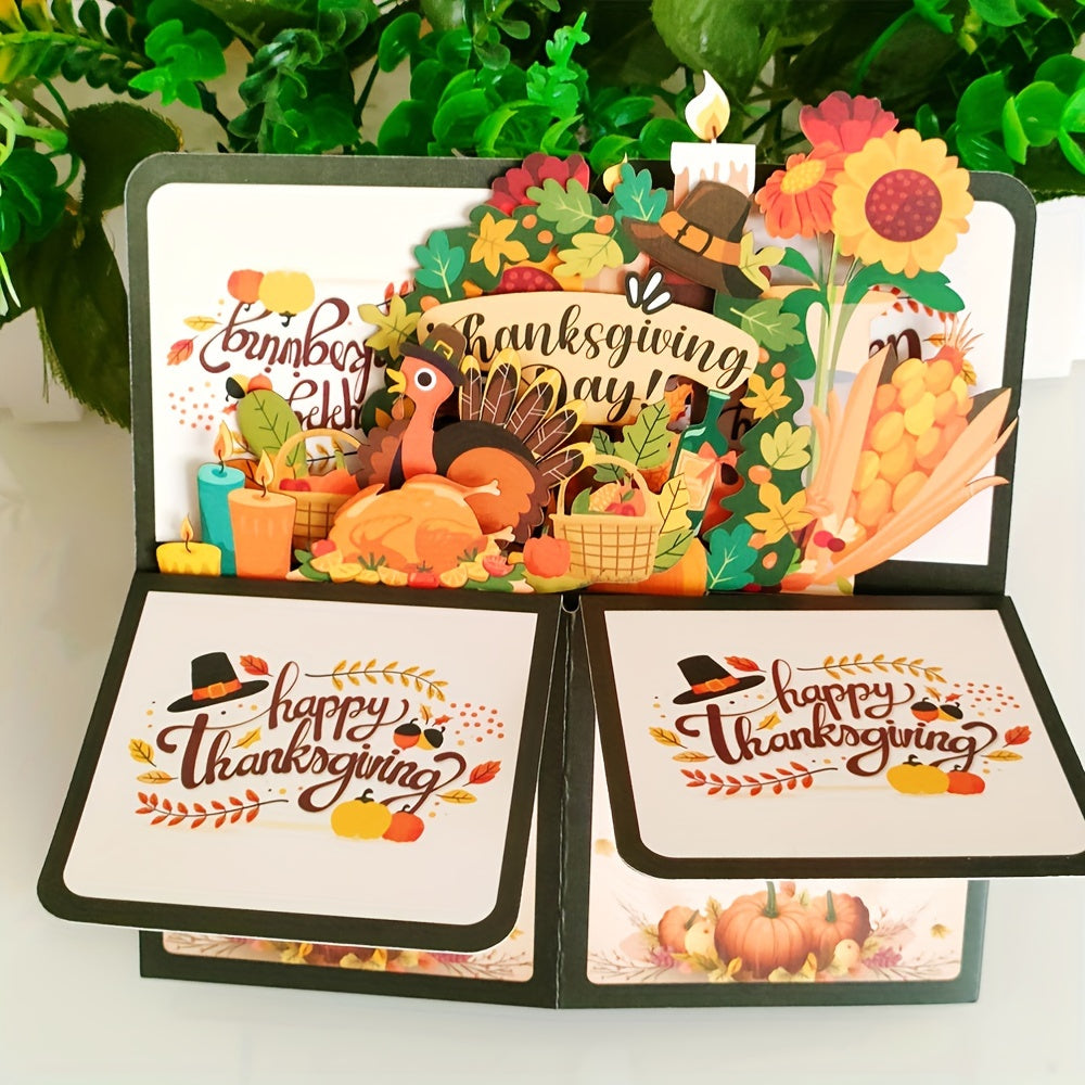 3D Pop Up Thanksgiving Card for Family - Fall Holiday Card