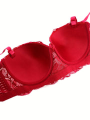 Floral Balconette Bra Lace Push-Up Lingerie